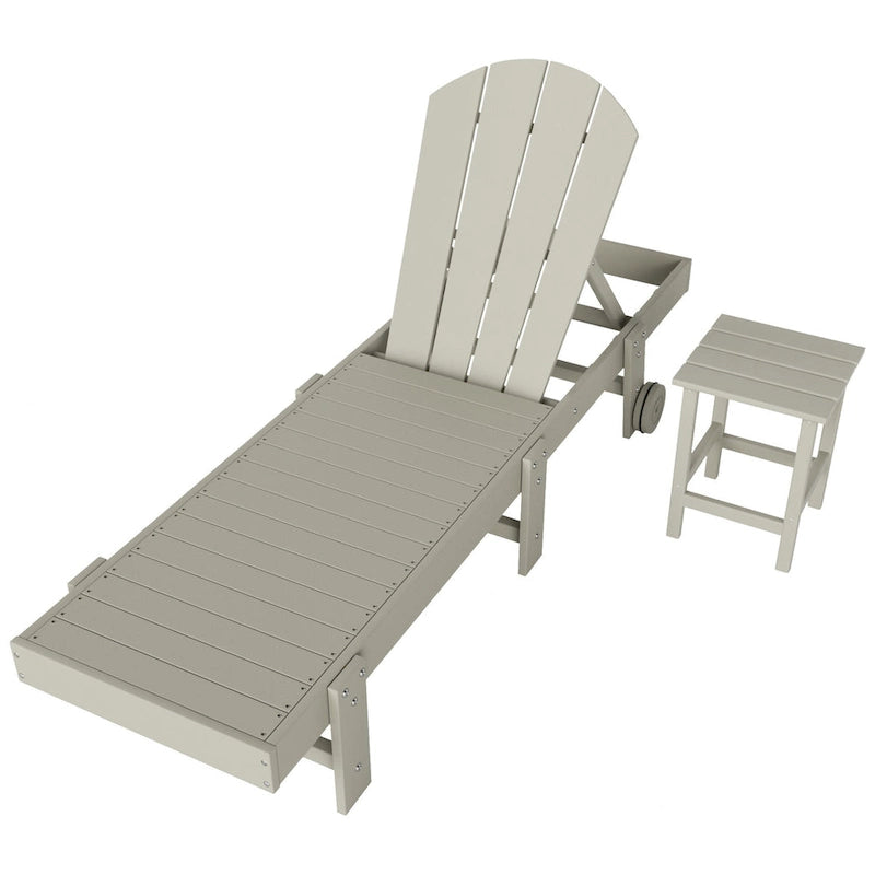 Polytrends Laguna Hdpe All Weather Outdoor Patio Pool Reclining Armless Chaise Lounge (2-Piece Set)