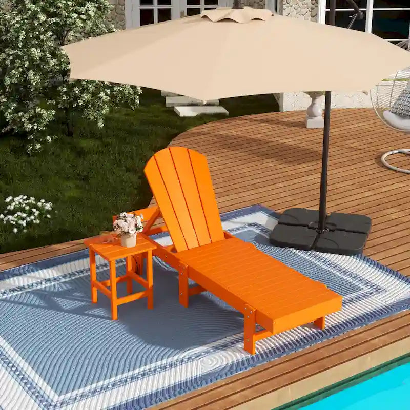 Polytrends Laguna Hdpe All Weather Outdoor Patio Pool Reclining Armless Chaise Lounge (2-Piece Set)