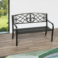 Lotus Home Metal Garden Bench - 50  W x 23.6  D x 34.3  H