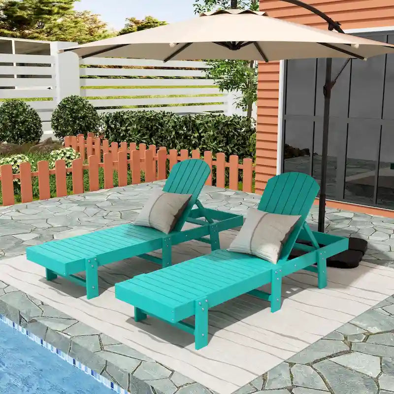Polytrends Altura Armless Poly Eco-Friendly All Weather Reclining Chaise Lounge (Set of 2)