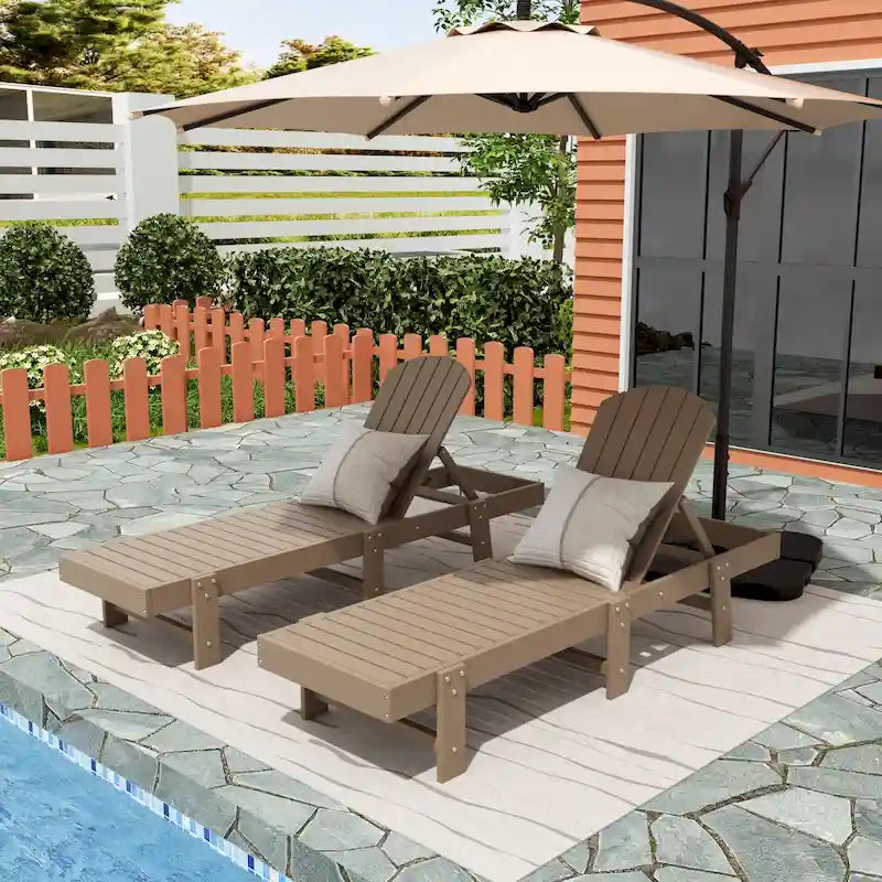Polytrends Altura Armless Poly Eco-Friendly All Weather Reclining Chaise Lounge (Set of 2)