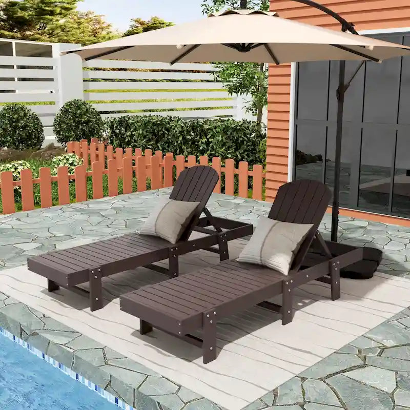 Polytrends Altura Armless Poly Eco-Friendly All Weather Reclining Chaise Lounge (Set of 2)