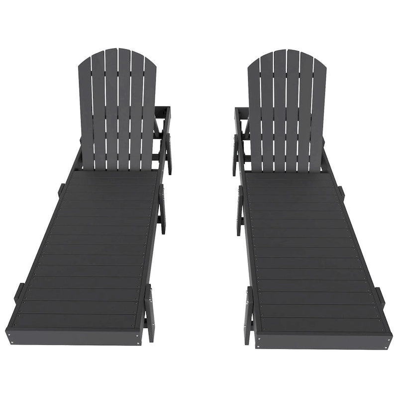 Polytrends Altura Armless Poly Eco-Friendly All Weather Reclining Chaise Lounge (Set of 2)