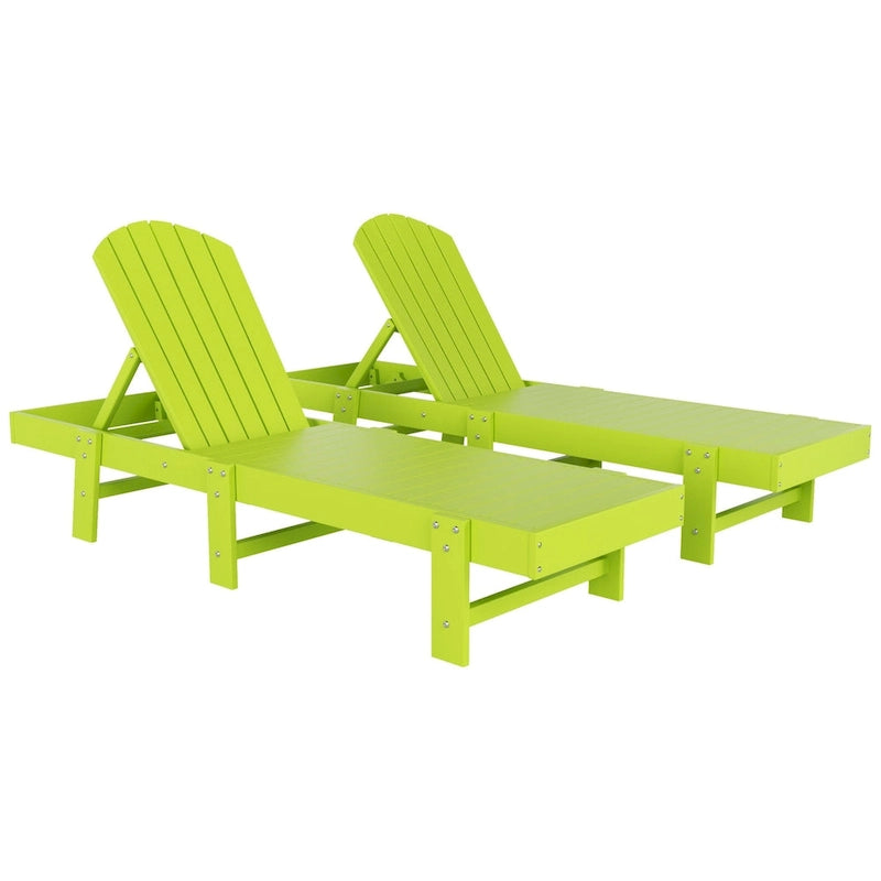 Polytrends Altura Armless Poly Eco-Friendly All Weather Reclining Chaise Lounge (Set of 2)