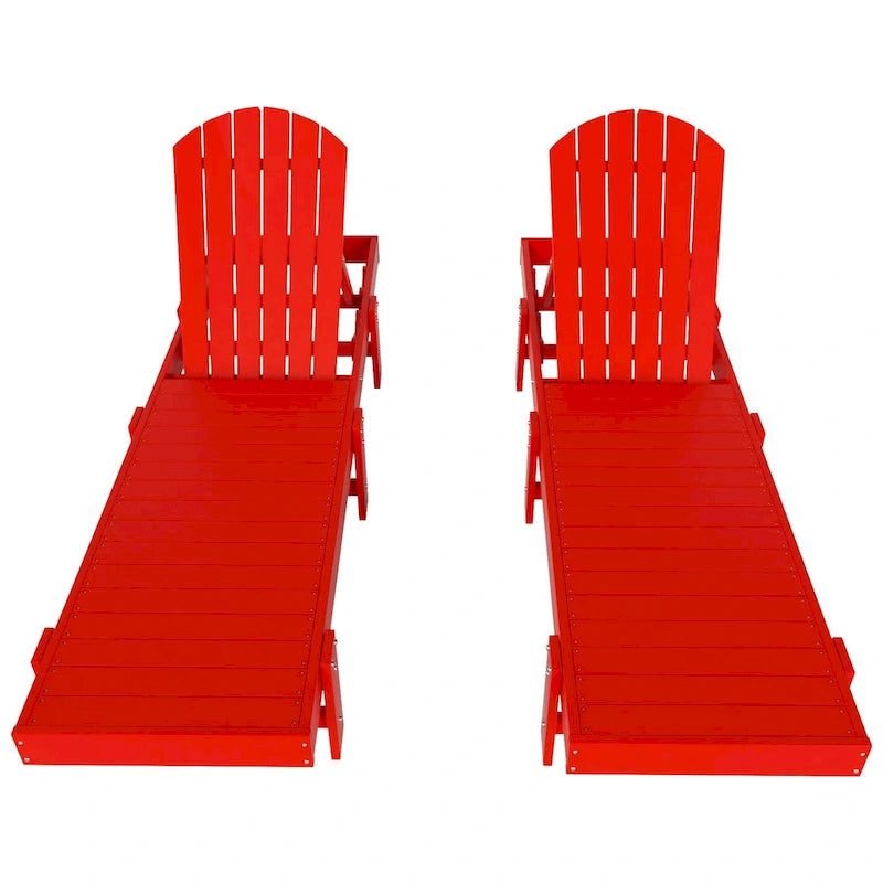 Polytrends Altura Armless Poly Eco-Friendly All Weather Reclining Chaise Lounge (Set of 2)