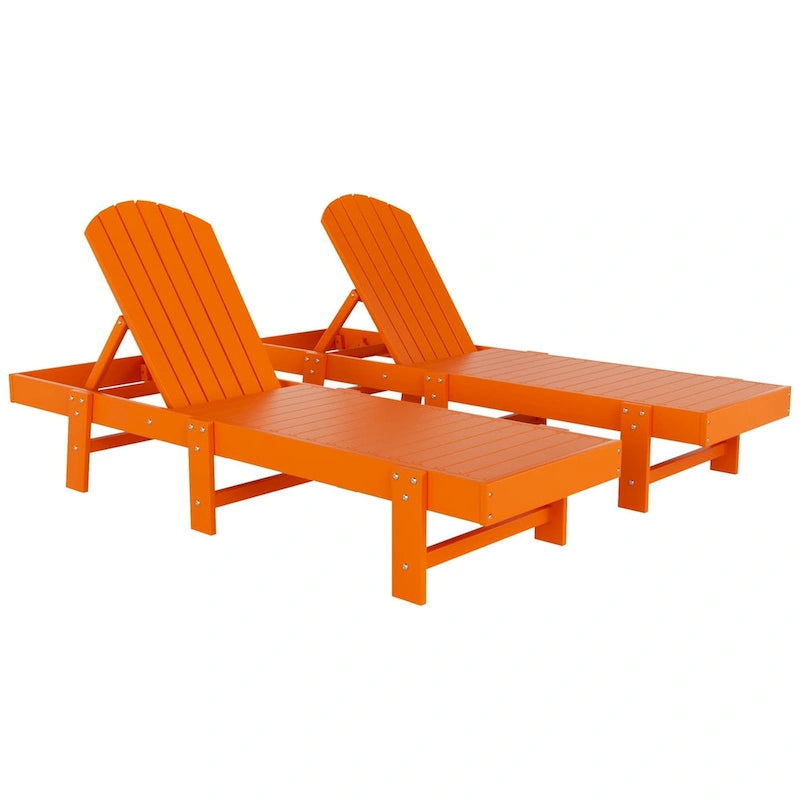 Polytrends Altura Armless Poly Eco-Friendly All Weather Reclining Chaise Lounge (Set of 2)