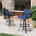 VredHom Outdoor Aluminum Swivel Bar Stools (Set of 2)