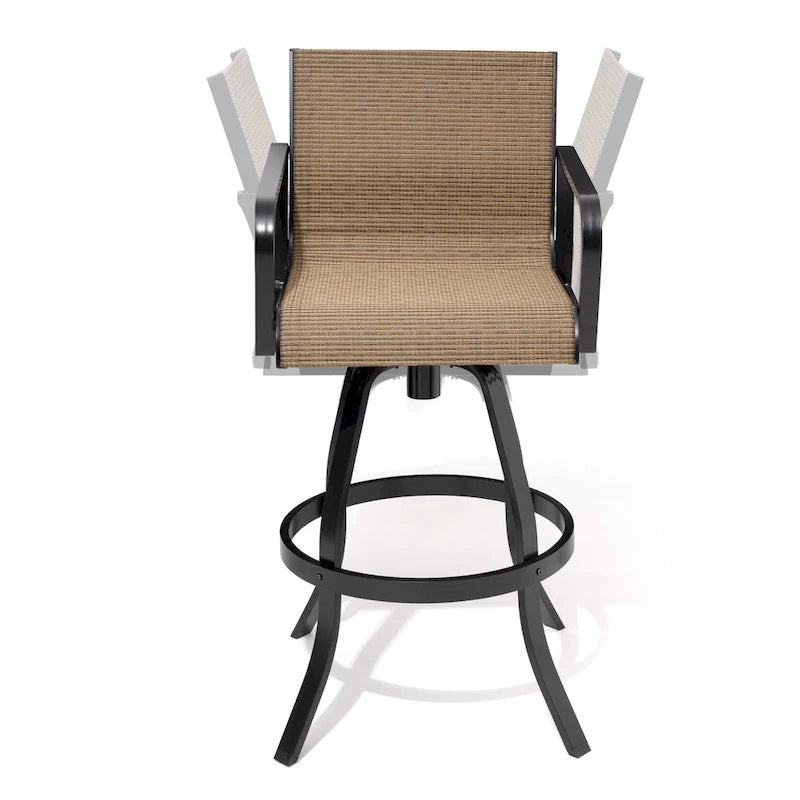 VredHom Outdoor Aluminum Swivel Bar Stools (Set of 2)