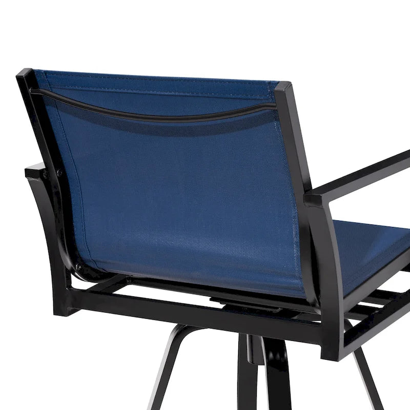 VredHom Outdoor Aluminum Swivel Bar Stools (Set of 2)