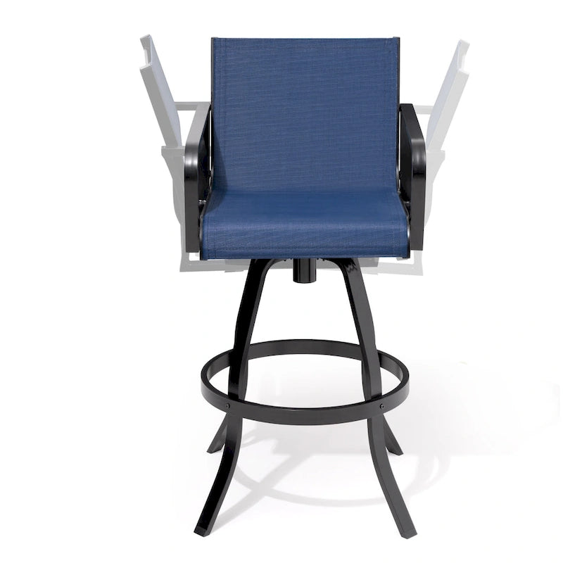 VredHom Outdoor Aluminum Swivel Bar Stools (Set of 2)