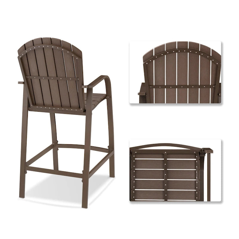VredHom Outdoor Patio Aluminum Bar Stools Chairs (Set of 4)