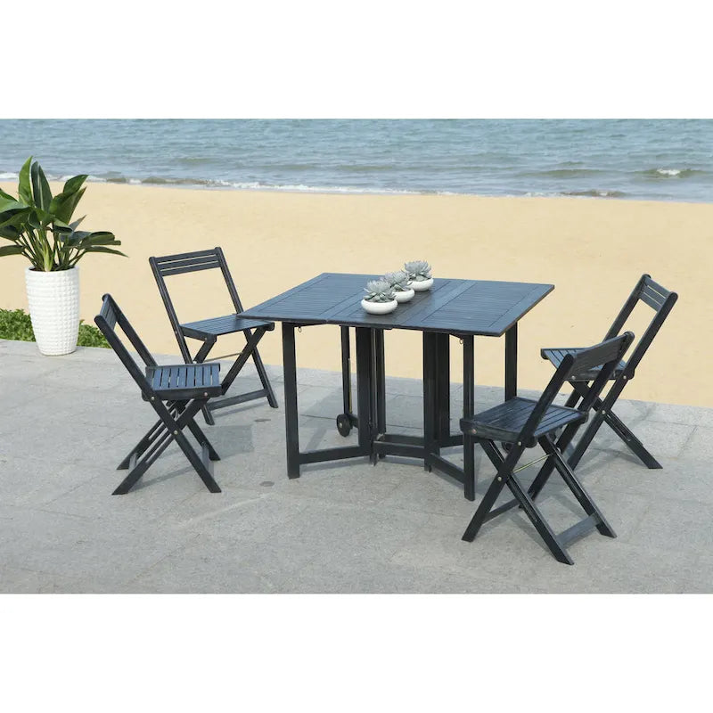 SAFAVIEH Outdoor Brandy 5-Piece Outdoor Dining Table Set - 43Wx35Dx29H