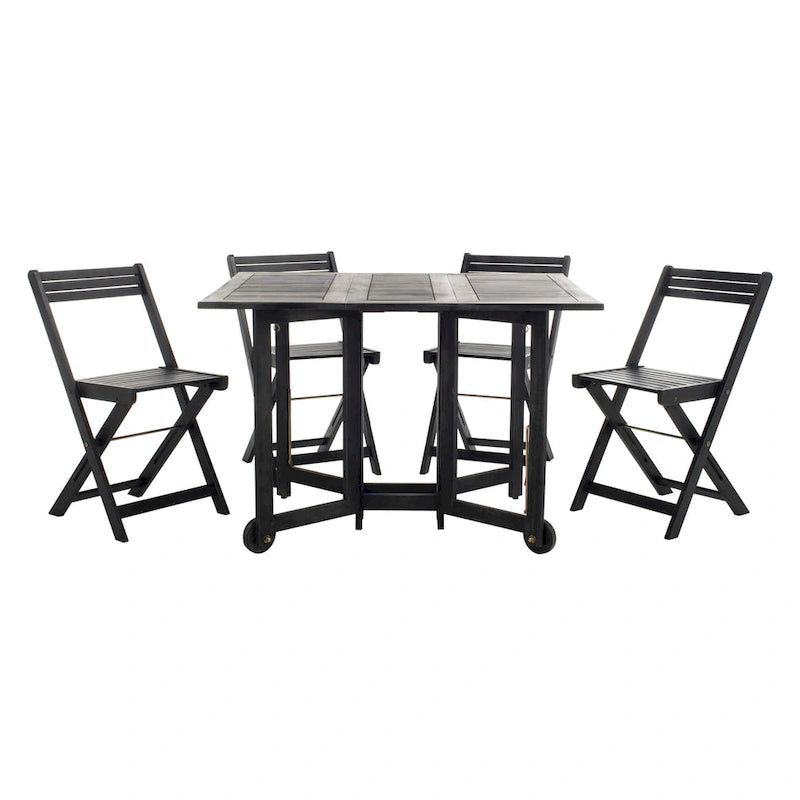 SAFAVIEH Outdoor Brandy 5-Piece Outdoor Dining Table Set - 43Wx35Dx29H