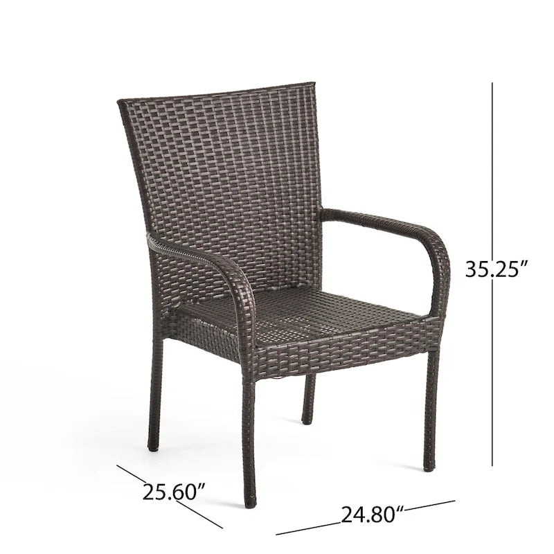 Hayes Outdoor 9 Piece Wood and Wicker Expandable Dining Set by Christopher Knight Home