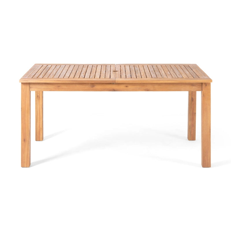 Hayes Outdoor 9 Piece Wood and Wicker Expandable Dining Set by Christopher Knight Home