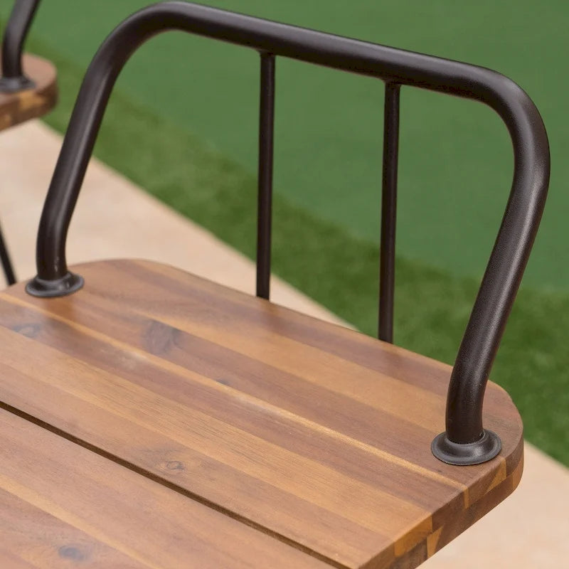 Denali Outdoor Industrial Wood Bar Stool (Set of 2) by Christopher Knight Home