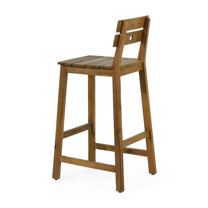 Ashlyn Outdoor Acacia Wood Stool (Set of 2) by Christopher Knight Home - 17.00  L x 20.25  W x 40.50  H