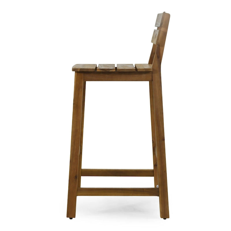 Ashlyn Outdoor Acacia Wood Stool (Set of 2) by Christopher Knight Home - 17.00  L x 20.25  W x 40.50  H