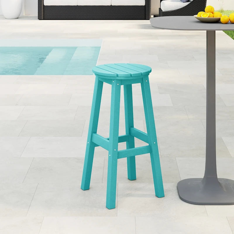 Polytrends Laguna Hdpe All Weather Outdoor Patio 29  Round Bar Stool