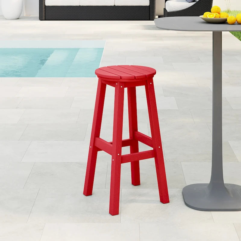 Polytrends Laguna Hdpe All Weather Outdoor Patio 29  Round Bar Stool