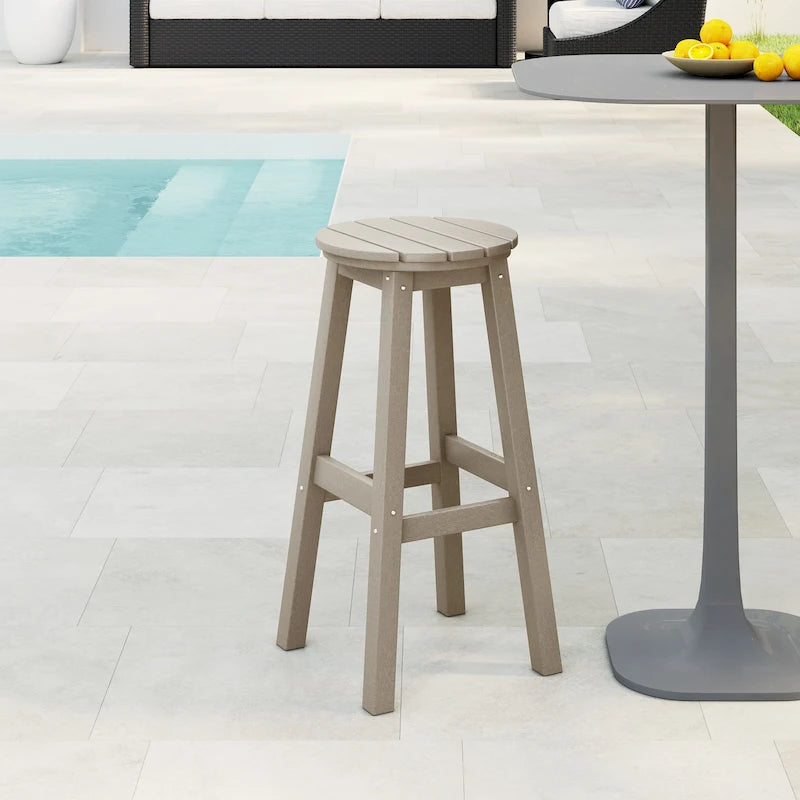 Polytrends Laguna Hdpe All Weather Outdoor Patio 29  Round Bar Stool