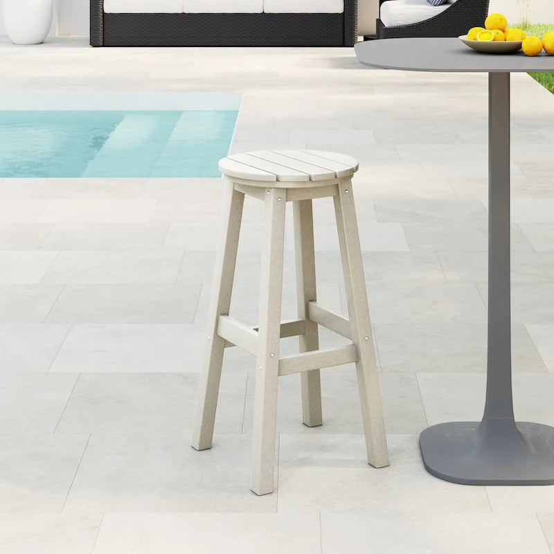 Polytrends Laguna Hdpe All Weather Outdoor Patio 29  Round Bar Stool