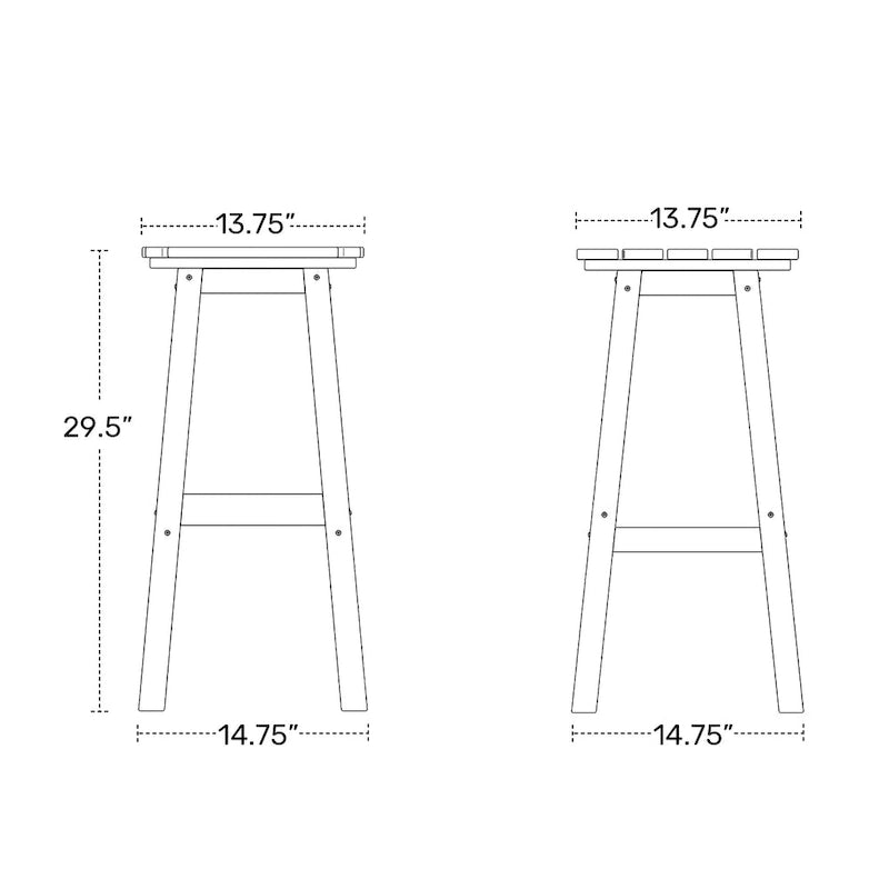 Polytrends Laguna Hdpe All Weather Outdoor Patio 29  Round Bar Stool