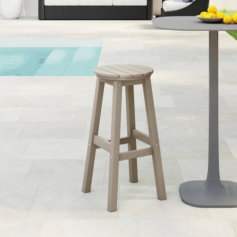 Polytrends Laguna Hdpe All Weather Outdoor Patio 29  Round Bar Stool
