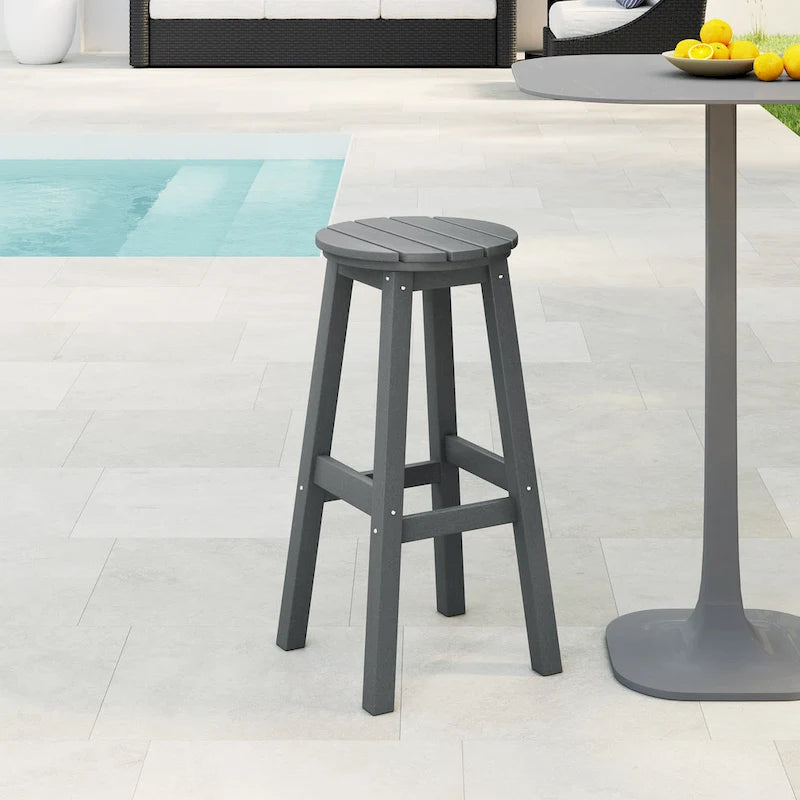 Polytrends Laguna Hdpe All Weather Outdoor Patio 29  Round Bar Stool