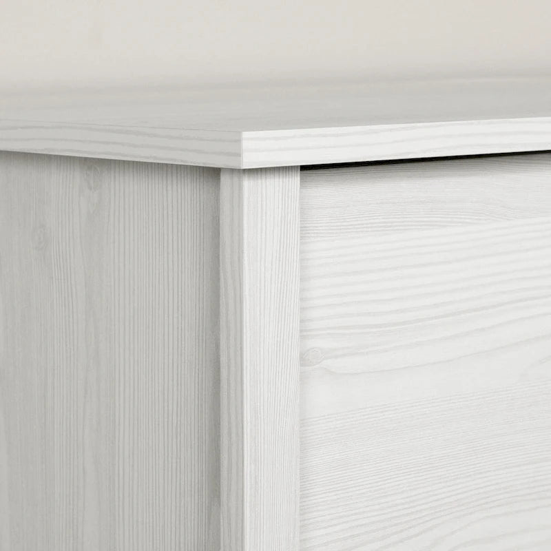 Farmhouse Style 6-Drawer Double Dresser – Rubbed Black / White Pine