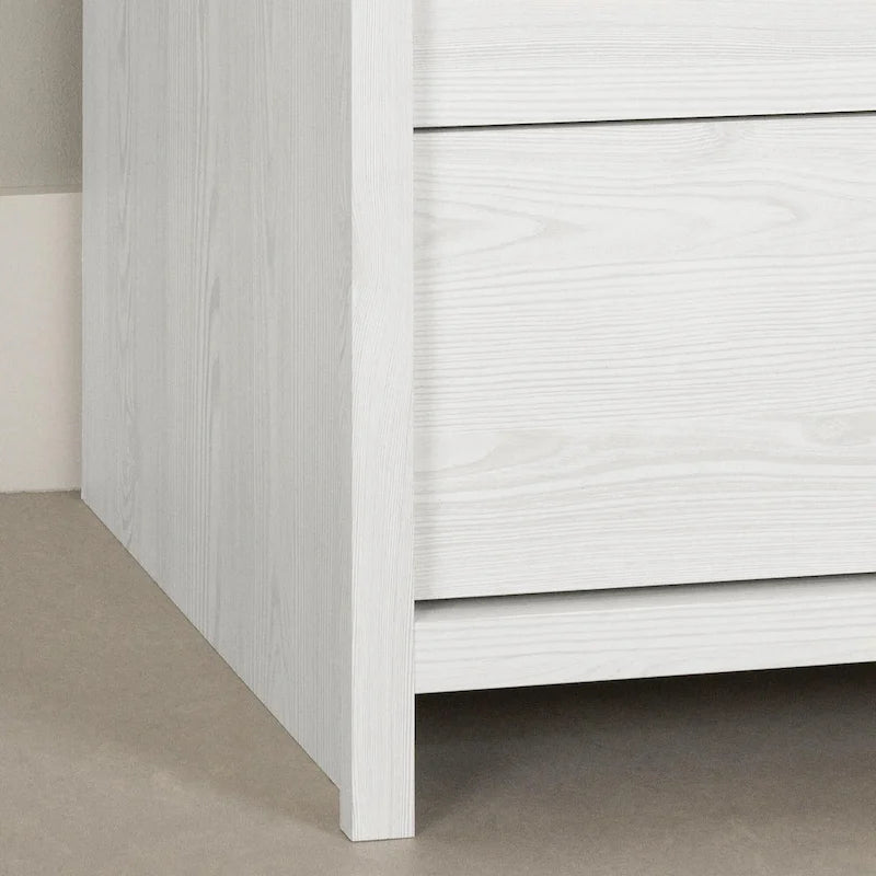Farmhouse Style 6-Drawer Double Dresser – Rubbed Black / White Pine