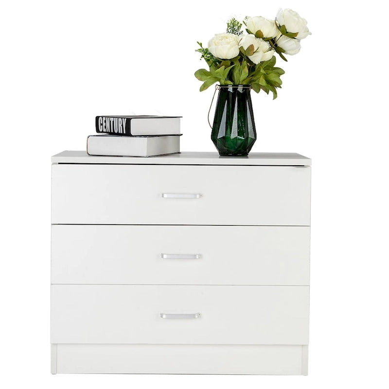 3-Drawer Particle Board Dresser Chest – White