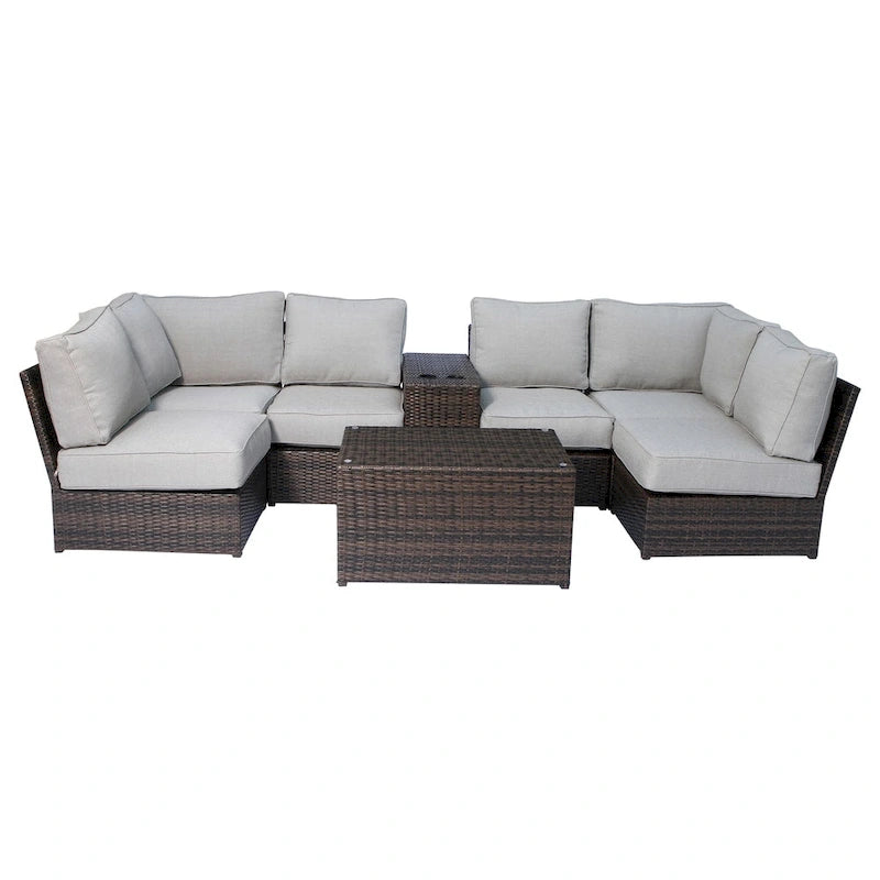 Lucca Cup Holder Table 8-piece Sectional Set by Living Source International