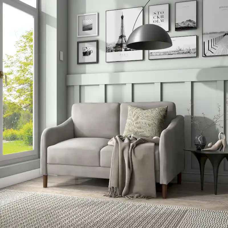 Grey Velvet Loveseat – 2-Seat, 52"