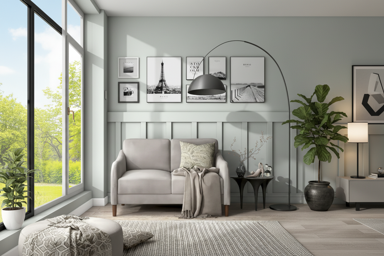 Grey Velvet Loveseat – 2-Seat, 52"