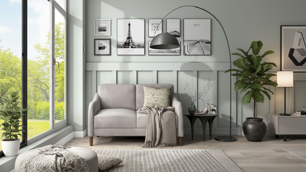 Grey Velvet Loveseat – 2-Seat, 52"