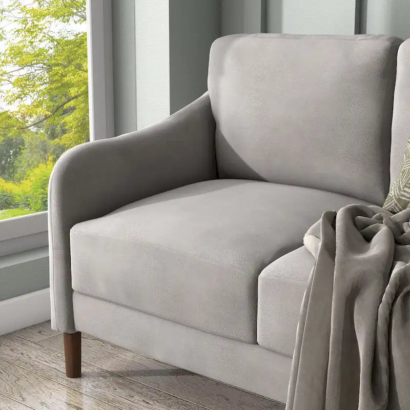 Grey Velvet Loveseat – 2-Seat, 52"