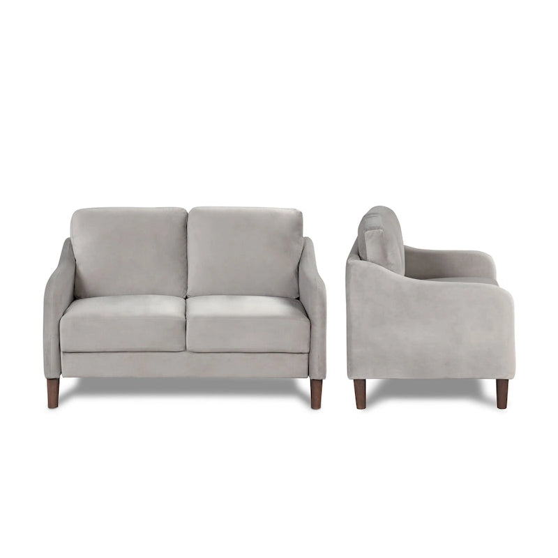 Grey Velvet Loveseat – 2-Seat, 52"