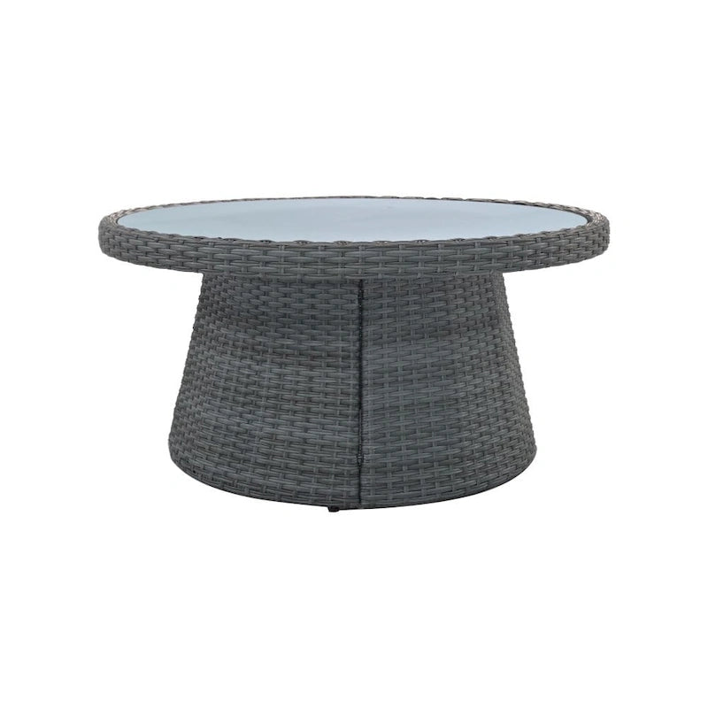 Abrihome 10-Piece Outdoor Sectional Half Round Patio Rattan Sofa Set,Light Gray