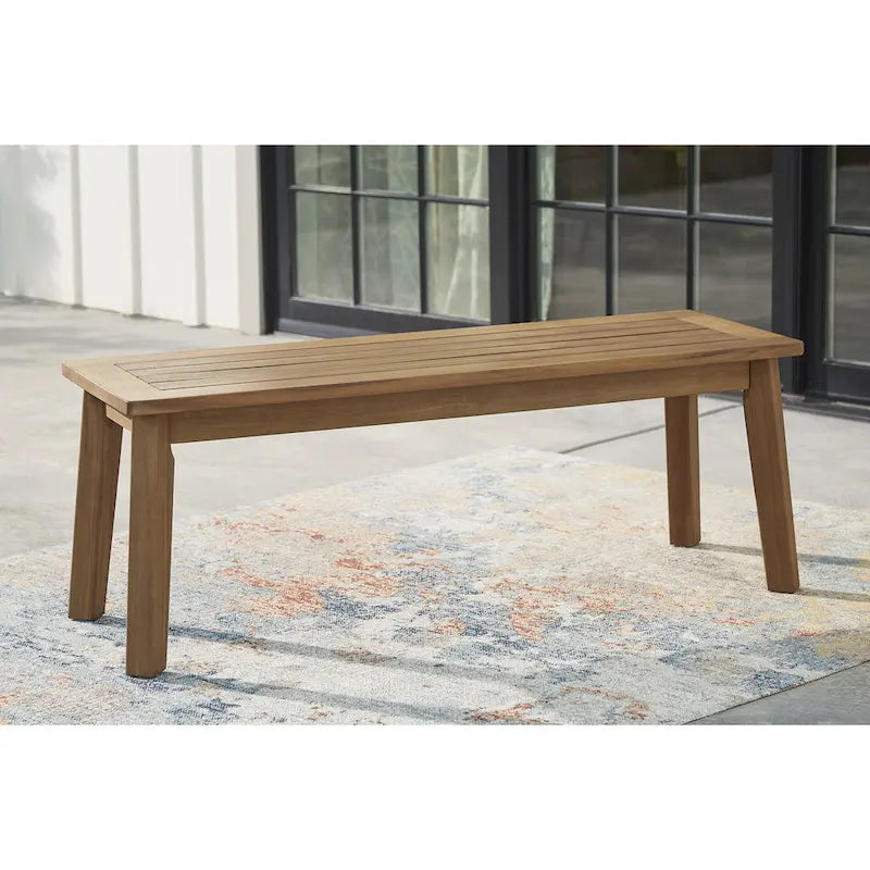 Janiyah Light Brown Bench - 47 W x 16 D x 17 H
