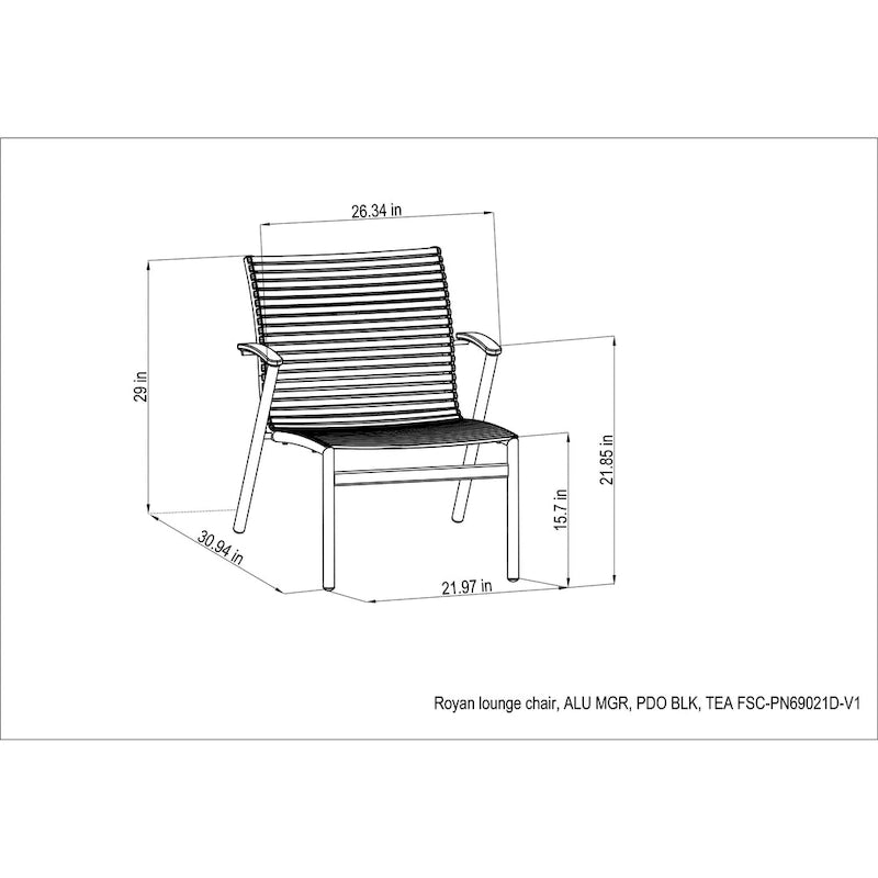 Amazonia FSC Certified Teak and Aluminum 2pc Lounge Set