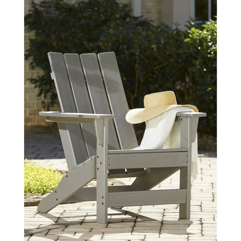 Signature Design by Ashley Visola Gray Outdoor Adirondack Chair and End Table - 31 W x 33 D x 37 H