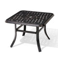 Pellebant Outdoor Square Cast Aluminum Small Table with Umbrella Hole - 24.02 Lx24.02 Wx17.52 H