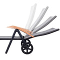 Outdoor Folding Rattan Reclining Chair Adjustable Patio Chaise Lounge