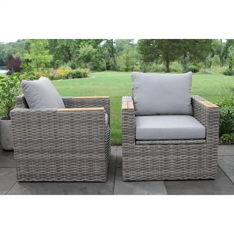 Samera 6 pc. Teak and Wicker Storage Set