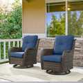 Outdoor Swivel Rocker Patio Chairs Set of 2 - Brown