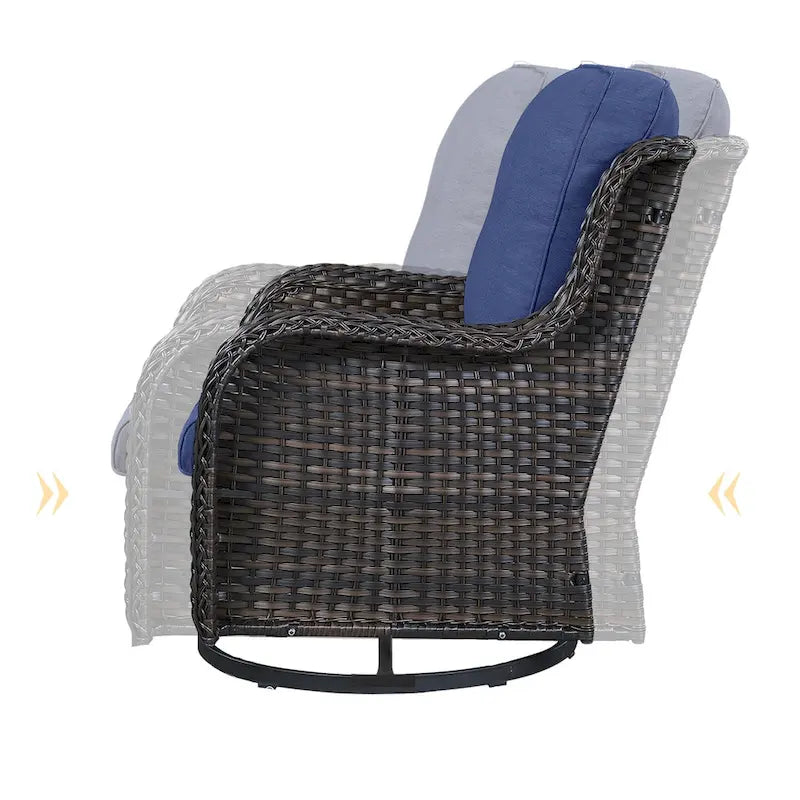 Outdoor Swivel Rocker Patio Chairs Set of 2 - Brown
