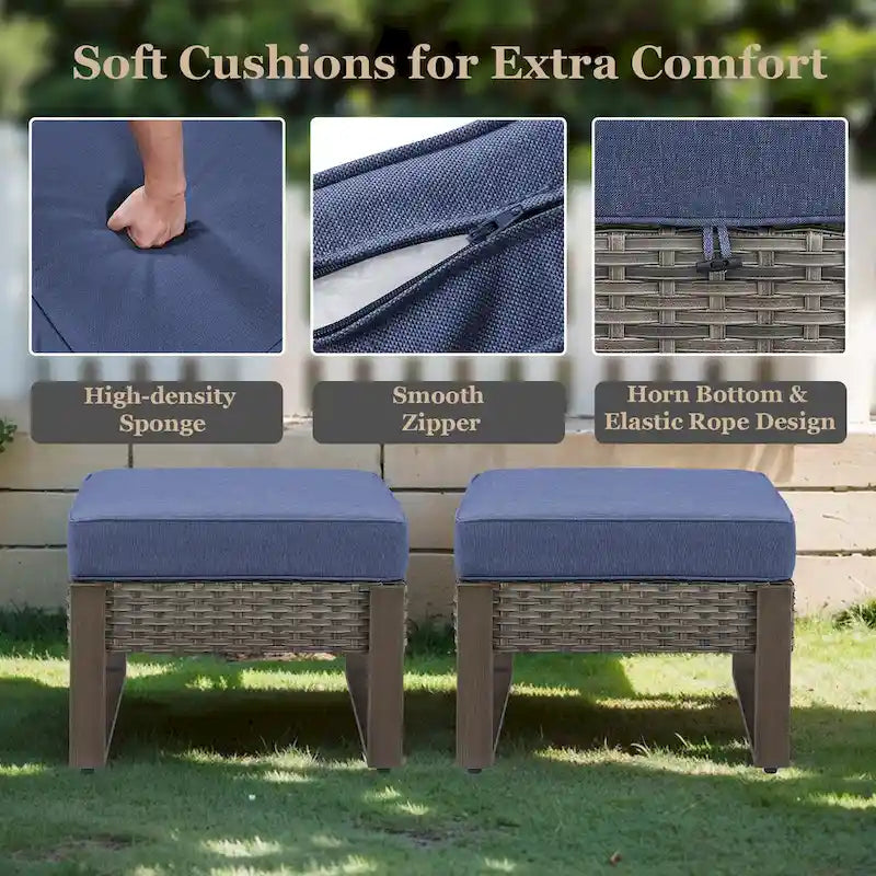 Patio Furniture Set Rattan Outdoor Sofa Chair - Grey