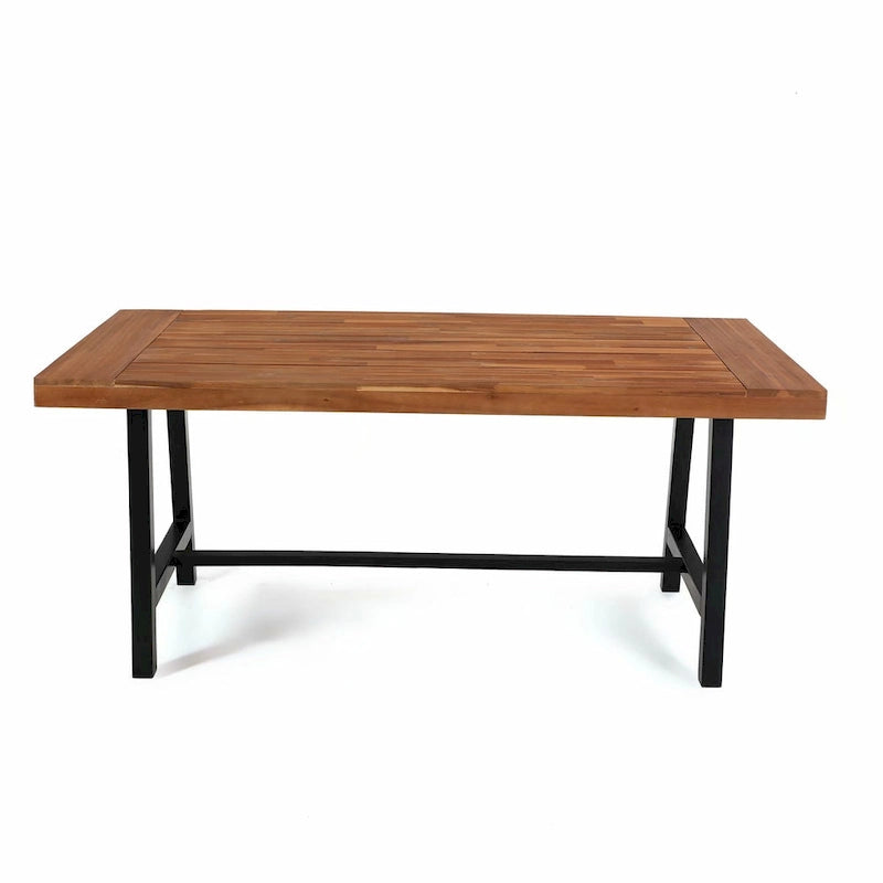 MAISON ARTS Sophia & William 3-Piece Patio Wooden Dining Set, 1 Wooden Table and 2 Wooden Benches