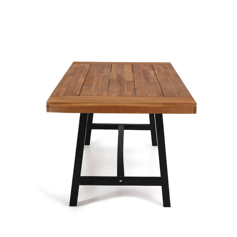 MAISON ARTS Sophia & William 3-Piece Patio Wooden Dining Set, 1 Wooden Table and 2 Wooden Benches